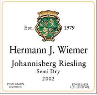 Johannisberg Riesling Finger Lakes Semi-Dry